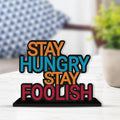 Artvibes Wooden Idols and Figurine Stay Hungry Stay Foolish Inspirational Quotes Table Decor for Office Desk