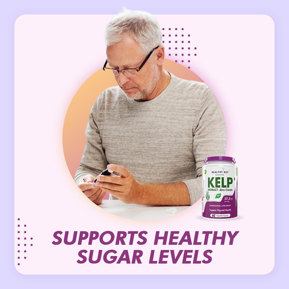 HealthyHey Nutrition Kelp Extract with Zinc Citrate - 60 Vegetable Capsules