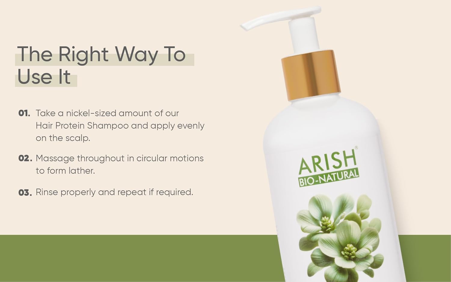 Arish Bio-natural Milk and Keratin Hair Protein Shampoo - 300 Ml