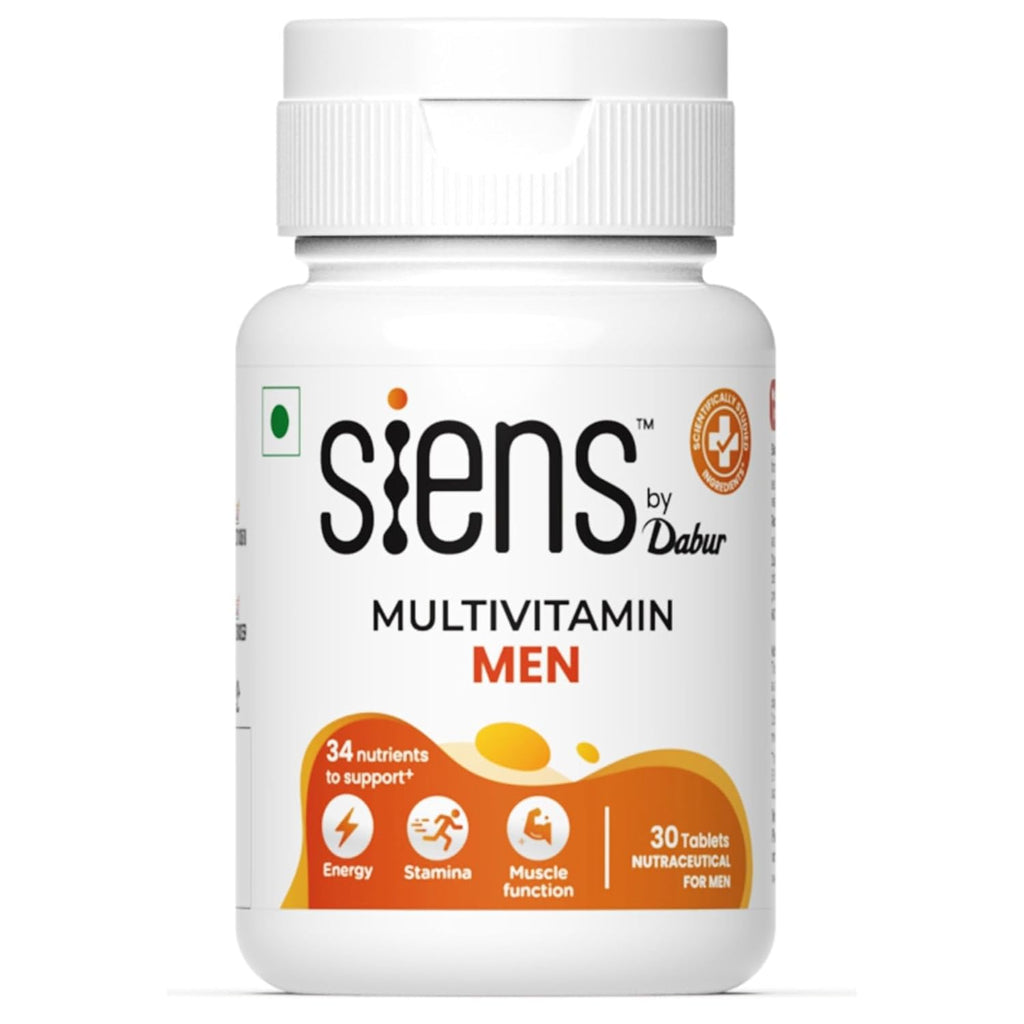 Siens By Dabur Multivitamin for Men-30 tablets | Enriched with 34 nutrients to Support Overall Health, Energy, Stamina & Muscle Function