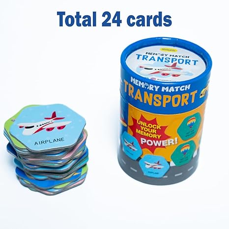 The Book Tree Memory Match Game Transport 24 Durable Cards 12 Vehicle Themed Pairs Brain Boosting