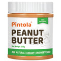 Pintola All Natural Peanut Butter Creamy 350g | Smooth | Unsweetened | 30g Protein | Gluten & Cholesterol Free, Vegan Peanut Butter, Nut Butter, High in Protein Spread, 100% Roasted peanuts butter