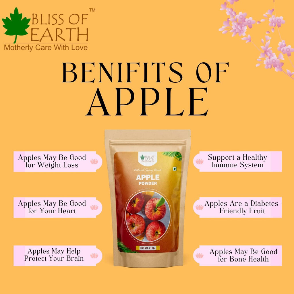 Bliss of Earth 1 KG Apple Powder Natural Spray Dried Great for Smoothie | Apple juice | pie | Cake