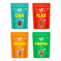 Yogabar Seeds Combo – Chia, Flax, Sunflower & Pumpkin Seeds | High Fiber & Protein | Plant-Based Resealable Packs – 4 x 250g
