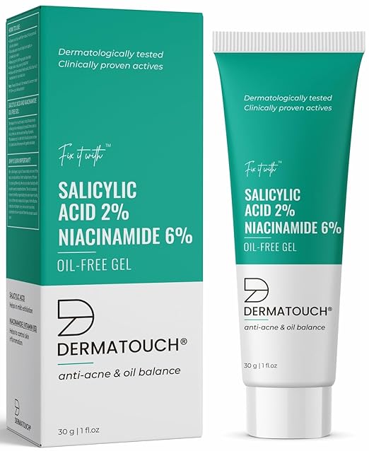 Dermatouch Salicylic Acid 2% Niacinamide 6% Anti-Acne Oil-Free Gel - 30 gms