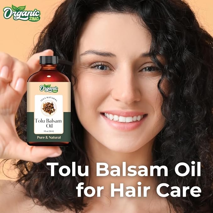 Organic Zing Tolu Balsam (Myroxylon Balsamum) Oil | Essential Oil for Aroma, Diffusers, Skincare & Haircare - 30 Ml