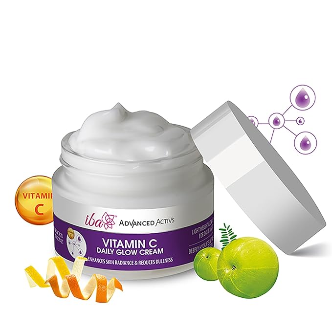 Iba Advanced Activs Vitamin C Daily Glow Cream With Hyaluronic Acid for Enhances Skin Radiance and Reduces Dullness - 50 Gms