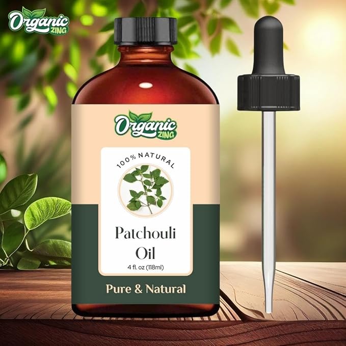 Organic Zing Patchouli Oil Pure & Natural for Skin, Face, Hair Care, Aromatherapy, Diffuser, Conditioner - 118 Ml