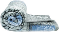 Homekart Super Soft Cloudy Printed Double Bed Blanket for Heavy Winter Single Ply Mink Blanket King Size TC 400 Grey & Blue