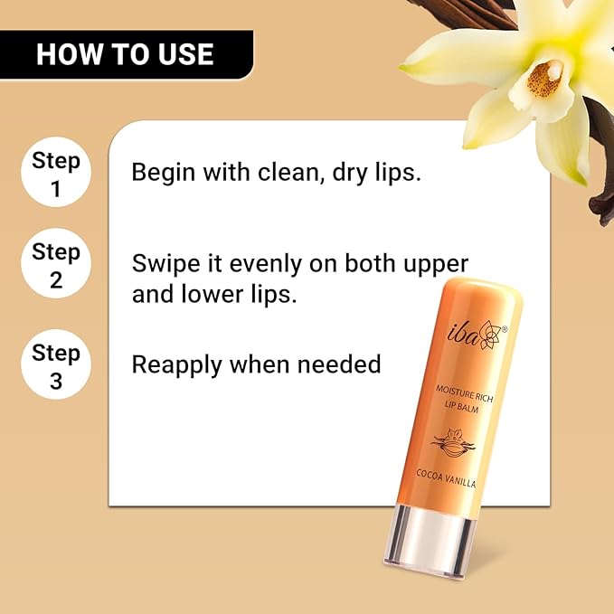 Iba Pure Lips Moisture Rich Lip Balm - Cocoa Vanilla - 4.5 Gms