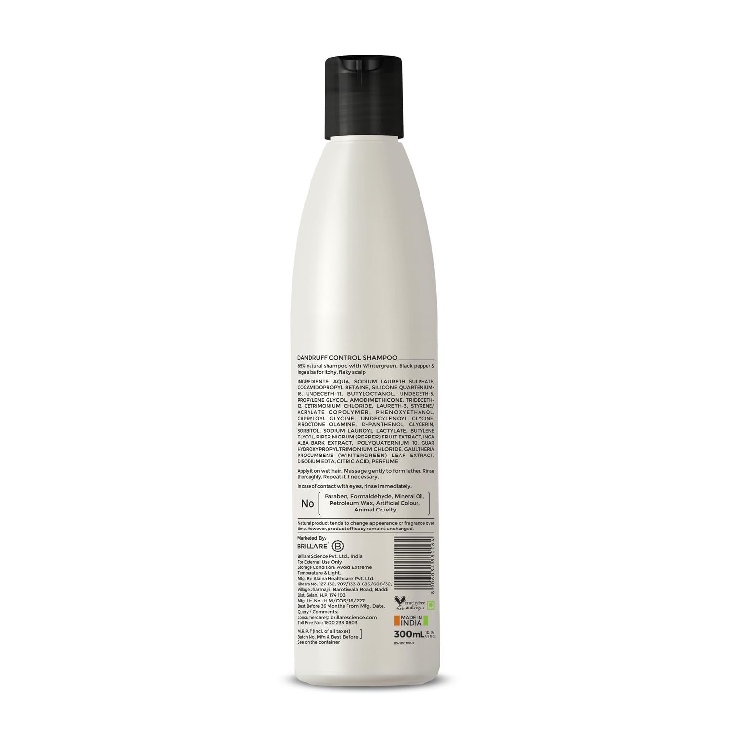 BRILLARE Professional Dandruff Control Shampoo | Anti Dandruff Shampoo for Women & Men | Shampoo for Dandruff & Itchy Scalp Relief | Reduces Flakes from 1st Wash | 300 ml