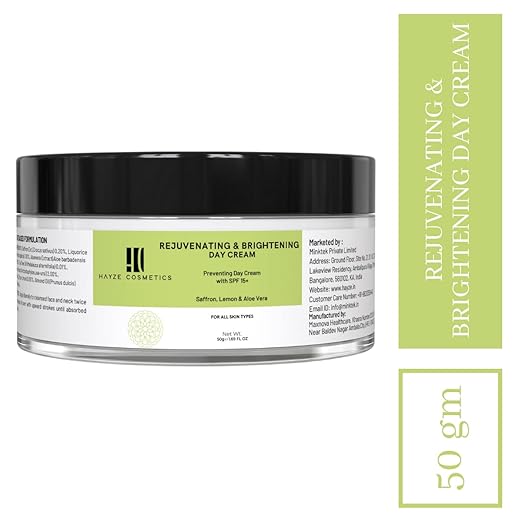 Hayze Cosmetics Rejuvenating & Brightening Day Cream for Women - 50 gms