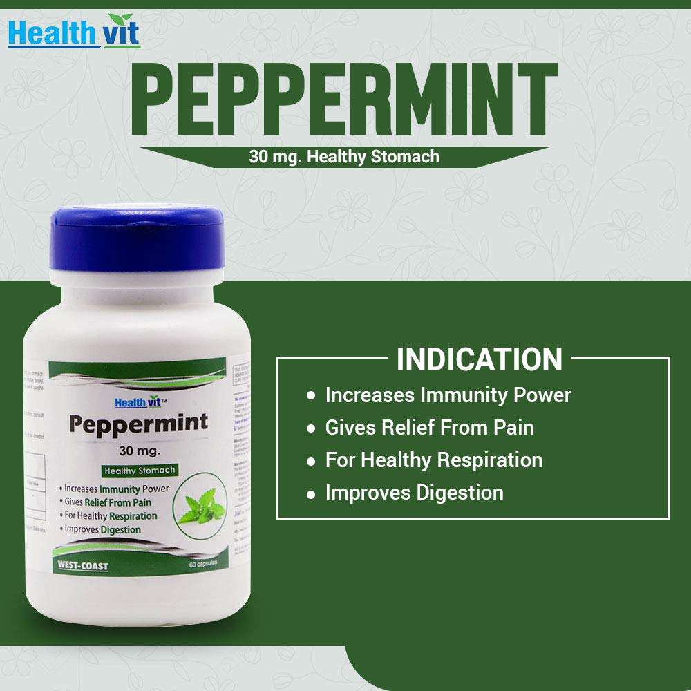 Healthvit Peppermint 30mg Healthy Stomach 60 Capsules