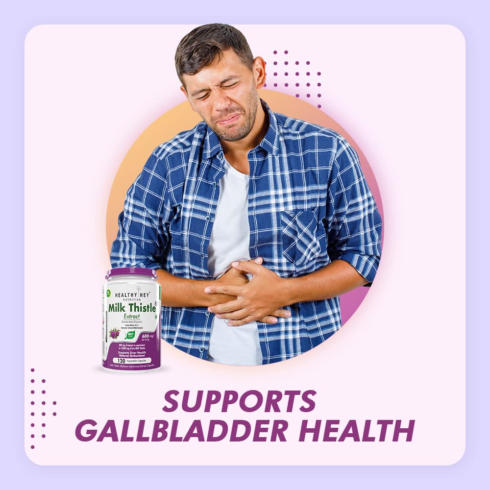HealthyHey Nutrition Milk Thistle Capsules for Liver Health - High Strenght -Extract - 90 Veg. Capsules