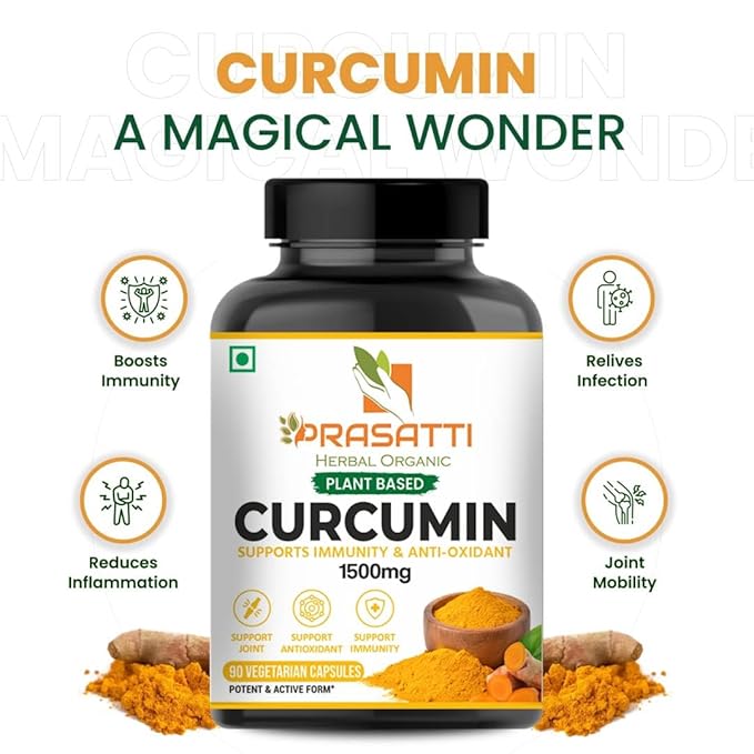 Prasatti Herbal Organic Curcumin Capsule - 90 Veg Caps