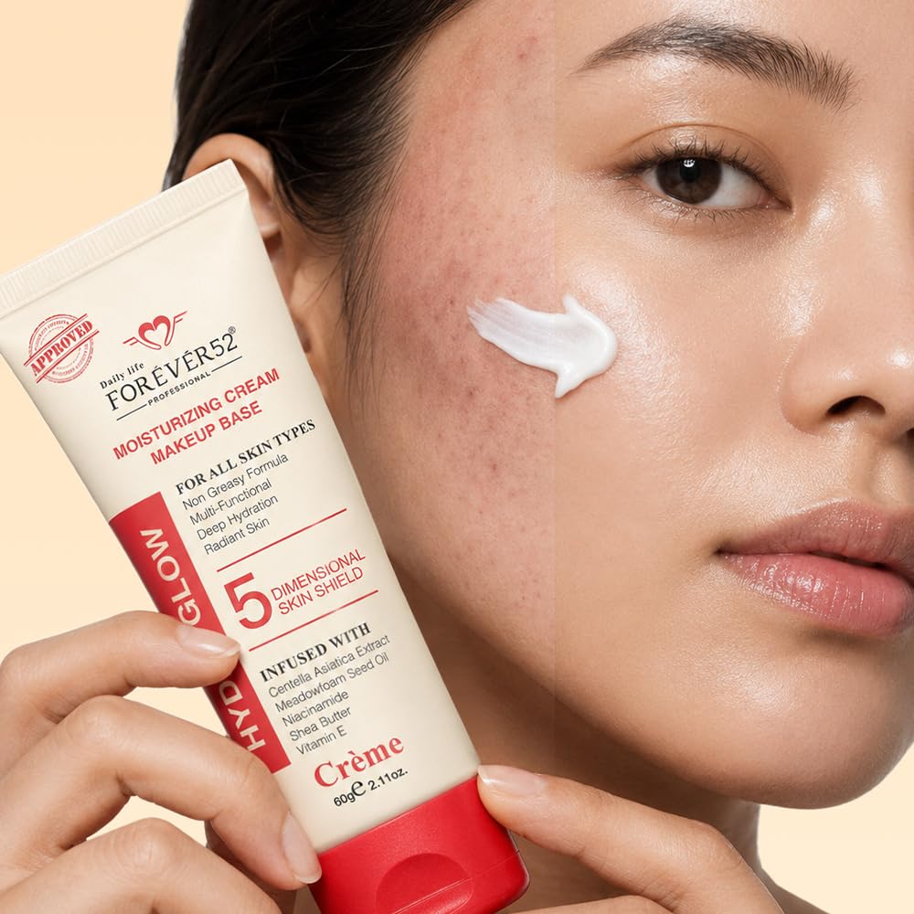 Daily Life Forever52 Hydra Glow Cream | Hydrating Makeup Base & Face Primer | Moisturizing Cream with Niacinamide, Centella, Shea Butter & Vitamin E | Smooth, Radiant & Long-Lasting Makeup (30g)