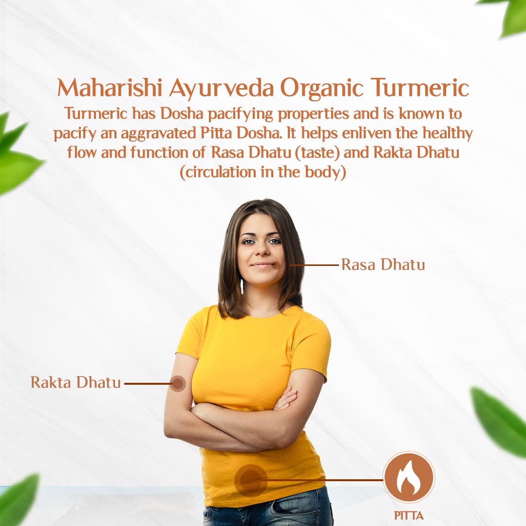 Maharishi Ayurveda 100% OrganicTurmeric Capsules 500 MG |Boosts Immunity | Joint Support | Anti-Inflammatory | Supports Skin Health | 60 Capsules