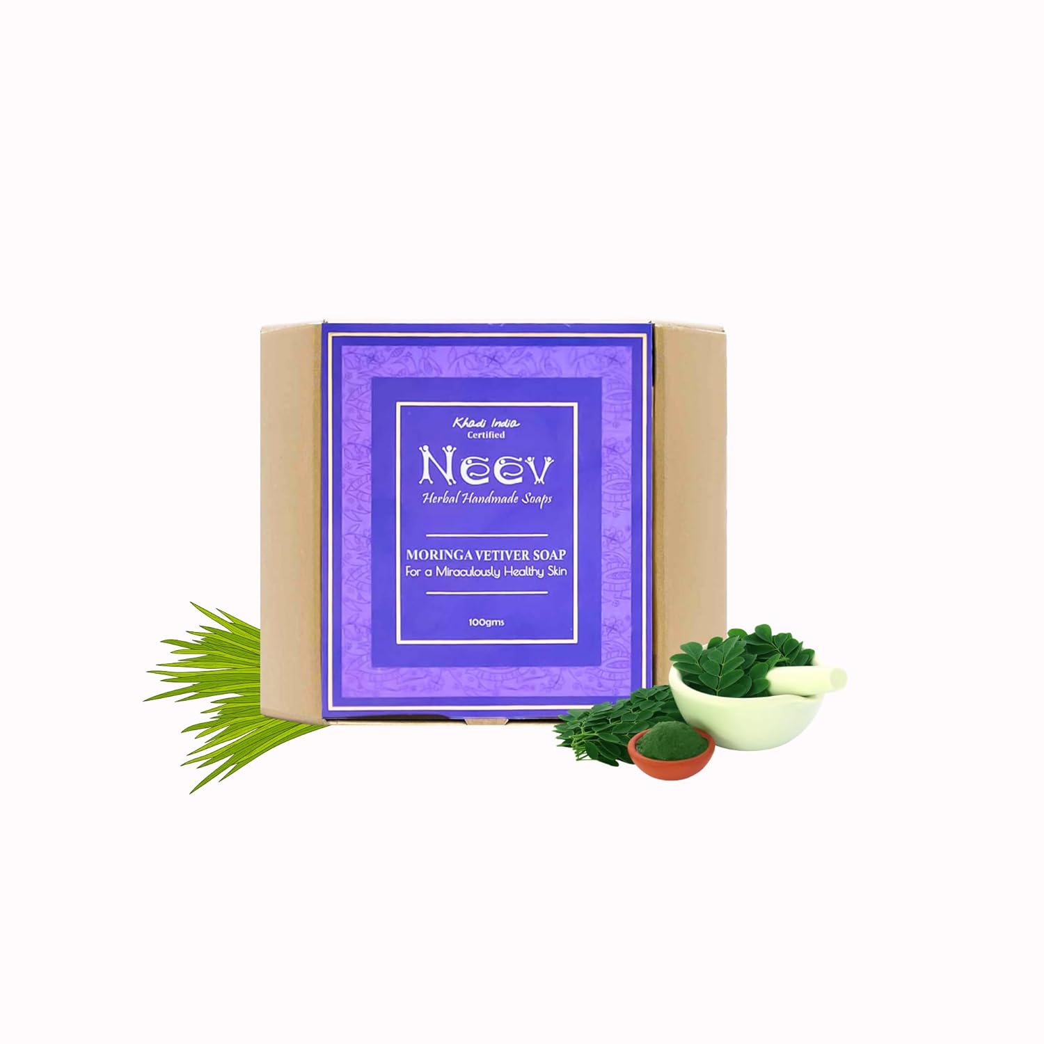 Neev Herbal Handmade Soaps Moringa Vetiver Soap - 100 gms