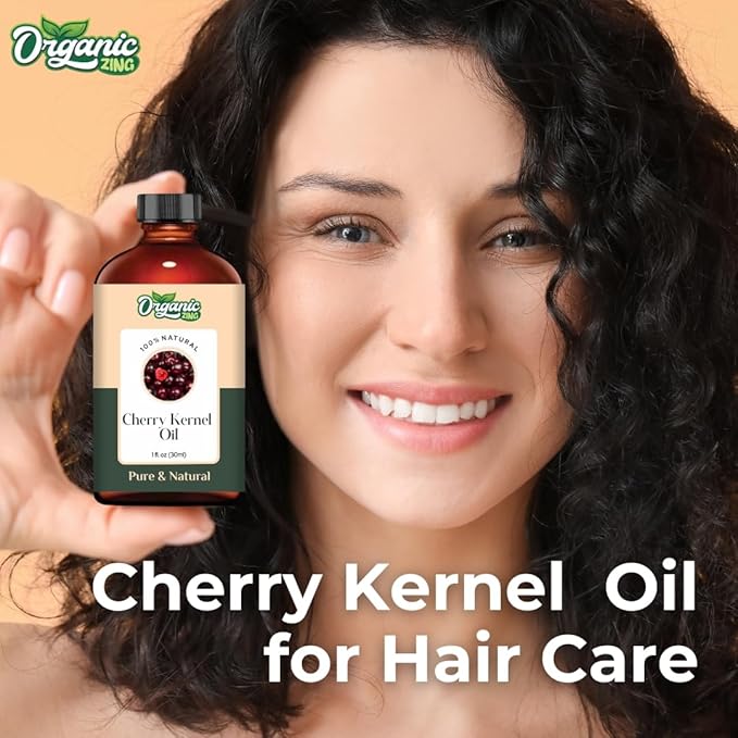 Organic Zing Cherry Kernel (Prunus Avium) Oil | Carrier Oil for Skincare, Hair Care, Aroma & Diffusers - 30 Ml
