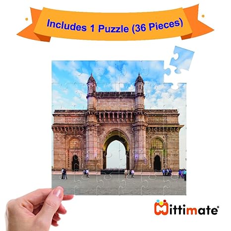 Mittimate 36-Piece Gateway of India Jigsaw Puzzle for Kids 4+ Enhances Imagination for Focus