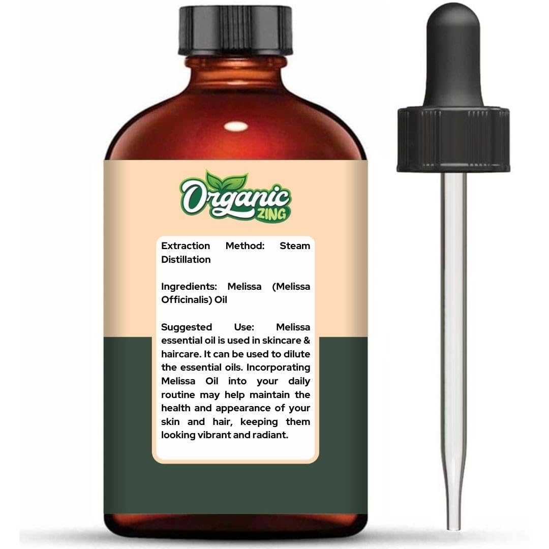Organic Zing Melissa (Melissa Officinalis) Oil | Essential Oil - 118 Ml
