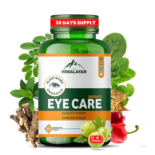 Divya Himalayan Plant-Based Drishti Eye Care Supplement, 60 Tablets, Supports Eye Health & Vision, Herbal Blend with Lutein, 1 count, 60 capsules