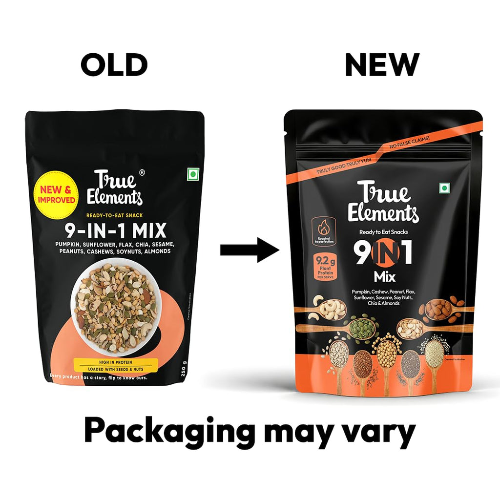 True Elements Seeds Mix - 9 in 1 Mixed Seeds 500g | Seed Mix for Eating | Healthy Snacks | Diet Food | Diet Snacks