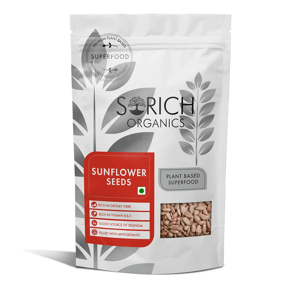 Sorich Organics Raw Sunflower for Eating | Unroasted Sunflower Seeds Kernel | High Protein, High Fiber, Vitamin E Rich Healthy Snack