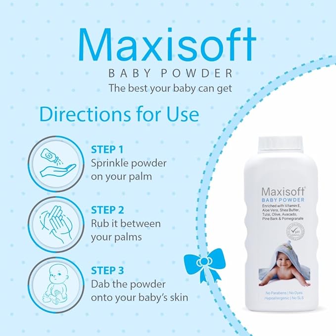 Maxisoft Baby Powder - 100 Gms | Pack of 2