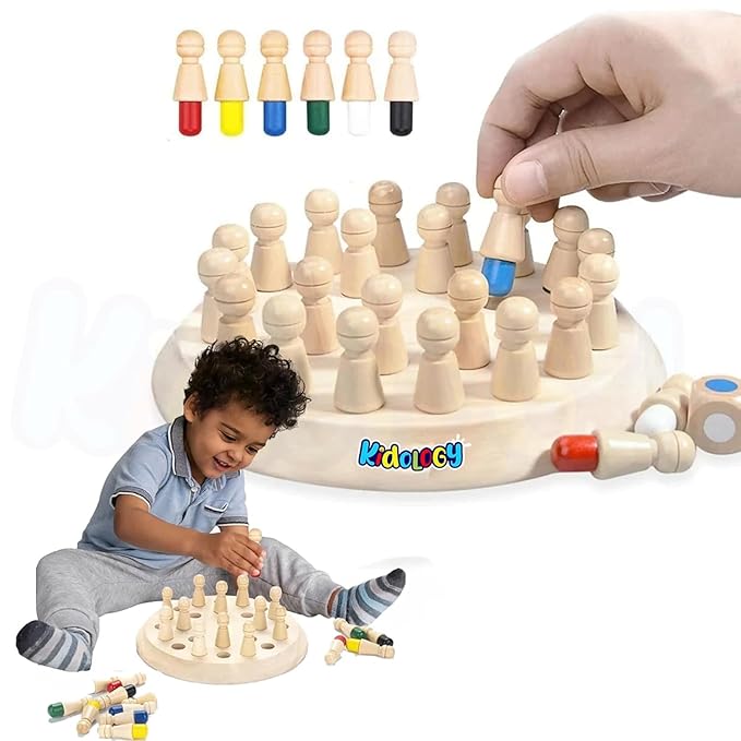 Kidology Wooden Memory Match Stick Chess Game Color Memory Chess
