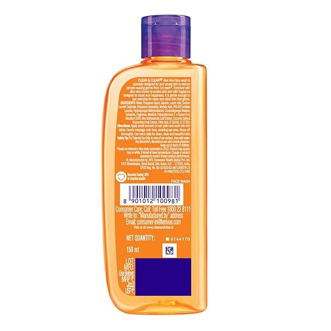 Clean & Clear Aloe Vera Face Wash - 150 ml