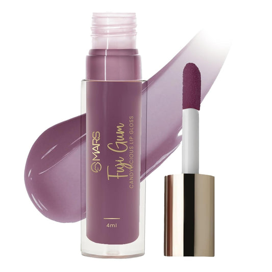 MARS Candylicious Sheer Lip Gloss for Women | Hydrating & High Shine | Lightweight | Non-Sticky | Enriched with Vitamin-E, Hyaluronic Acid & Avocado Ester (4.0ml) (10-FUJI GUM)