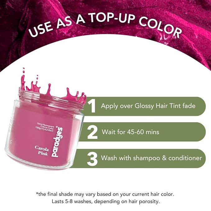 Paradyes Top-up Semi-permanent Carola Pink Diy Conditioner Based Hair Colour - 120 Gms