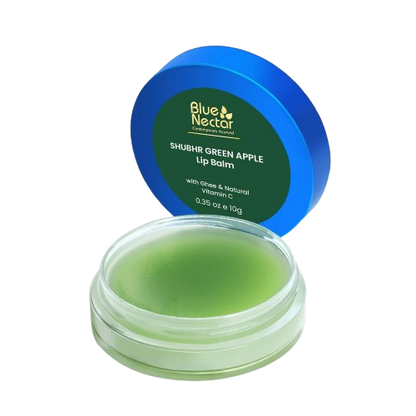 Blue Nectar Shubhr Green Apple Lip Balm with Ghee & Natural Vitamin C