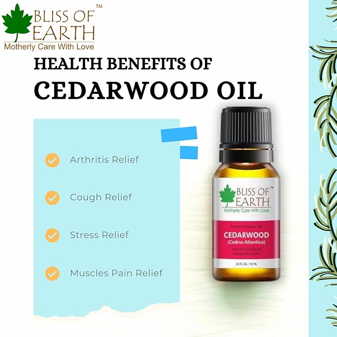 Bliss of Earth Pure Cedarwood Essential Oil - 10 ml