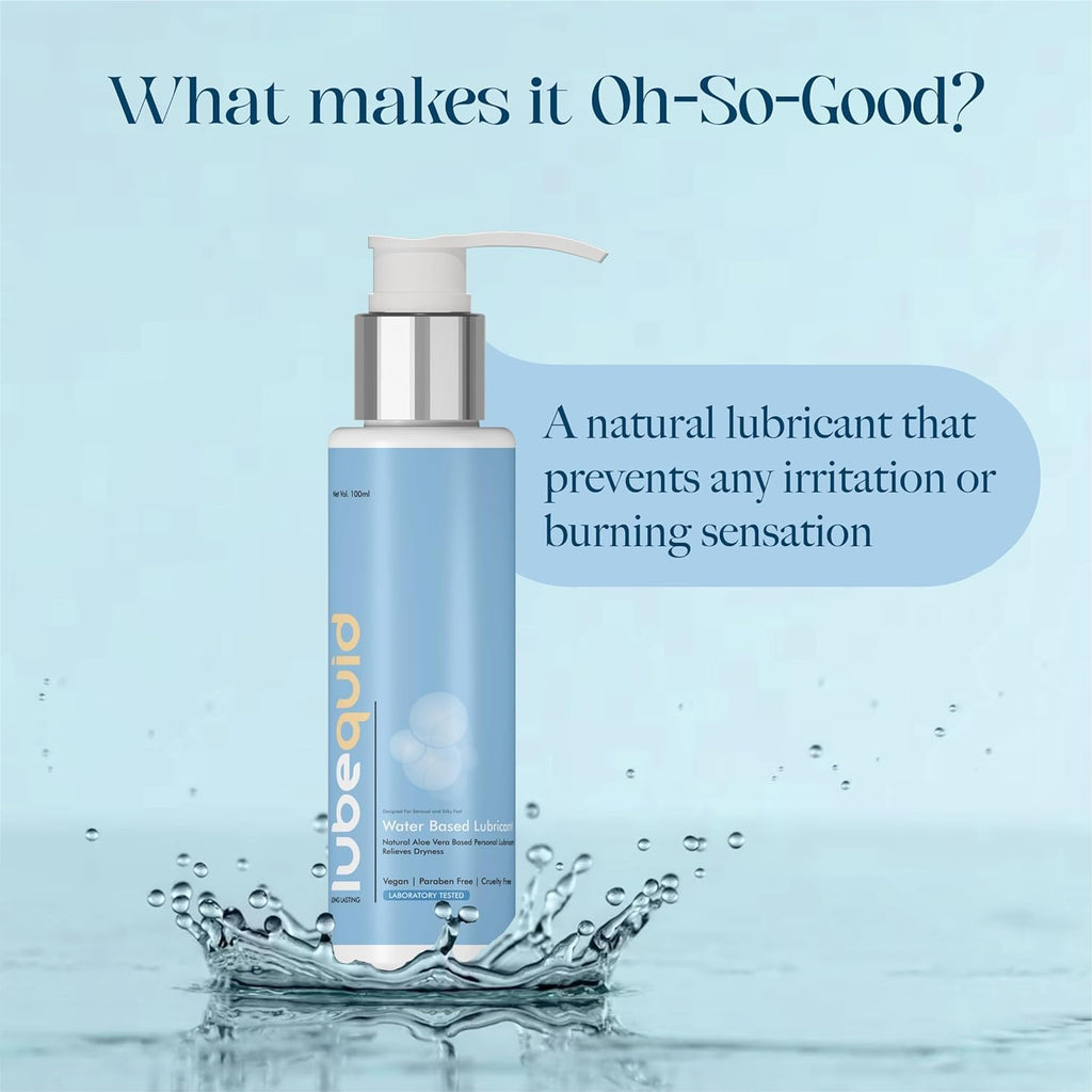 Lubequid natural Water-Based Personal Lubricant, 100 ML Bottle- 2 in 1 Lubricant & massage Gel for Men and Women ~ Water Based Lube ~ Skin Friendly, Silicone and Paraben Free