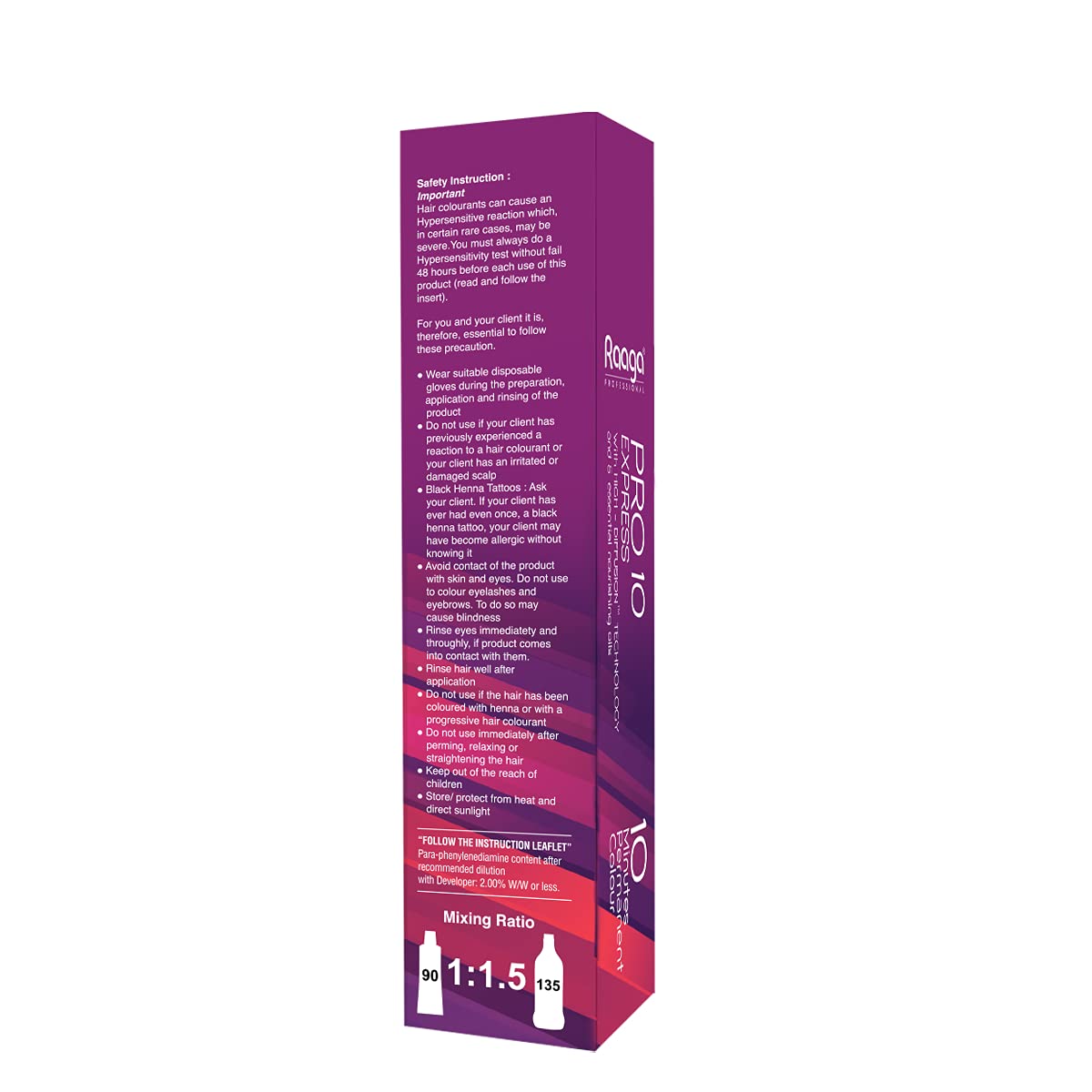 Raaga Professional Pro 10 Express Permanent Hair Colour, Dark Brown, 3, 90 g