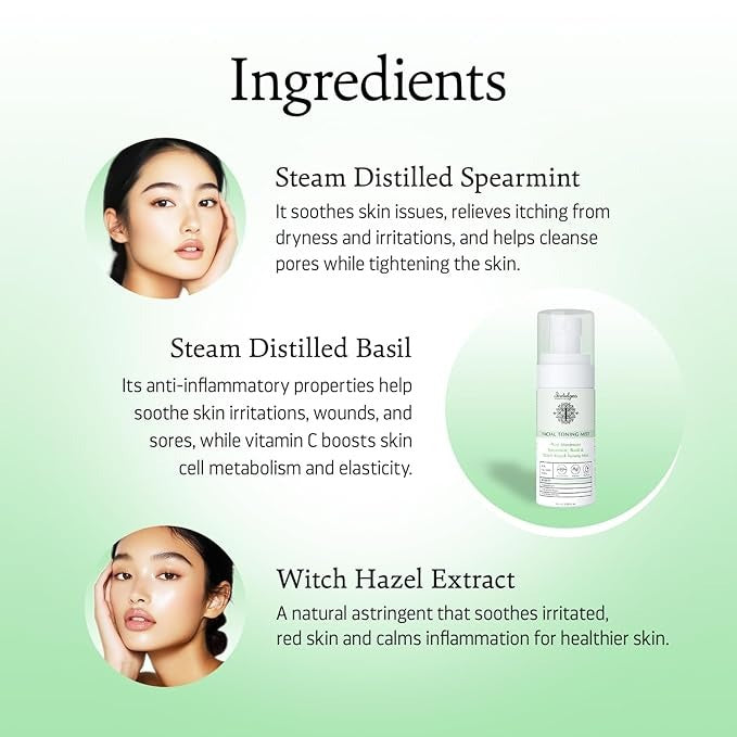 Indulgeo Essentials Pore Minimizer Spearmint And Basil Facial Toner - 60 ml