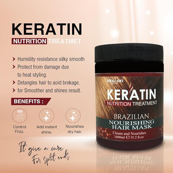 Keralooks Brazilian Nourishing For All Types Hair Mask - 1000 ml