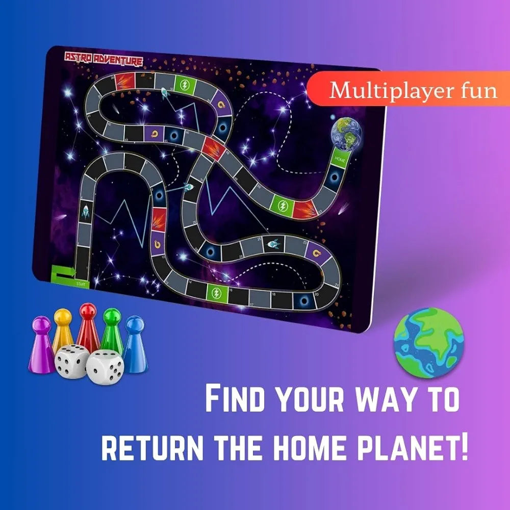 Playhills 2-in-1 Solar System Puzzle and Board Game for Kids 108 Pcs Educational Jigsaw with Astro Adventure Play Fun Learning Gift for Boys and Girls