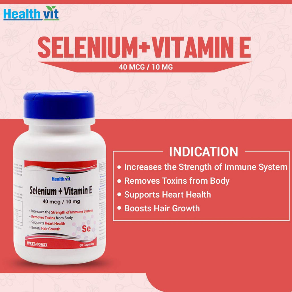 Healthvit Selenium 40 mcg + Vitamin E 10 mg 60 Capsules