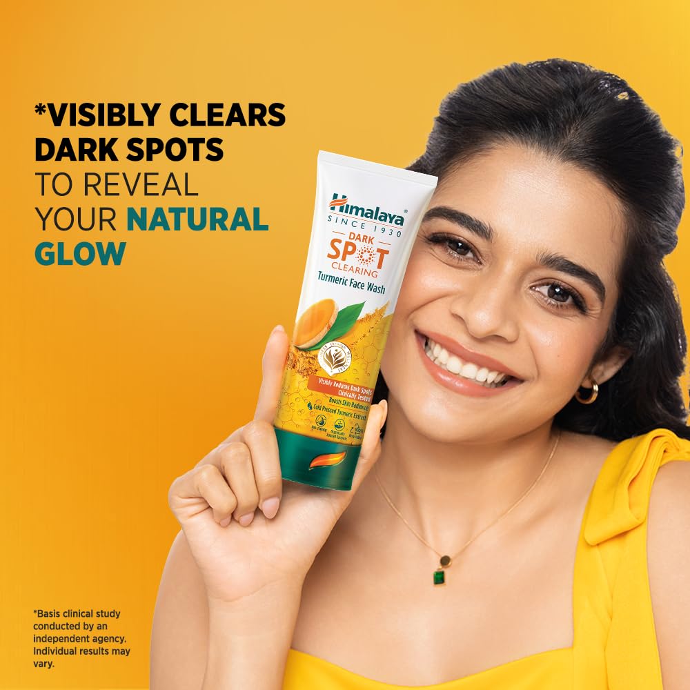 Himalaya Dark Spot Clearing Turmeric Face Wash | Reduce dark spots in 7 days | Organically sourced & Cold-pressed turmeric | 50ml