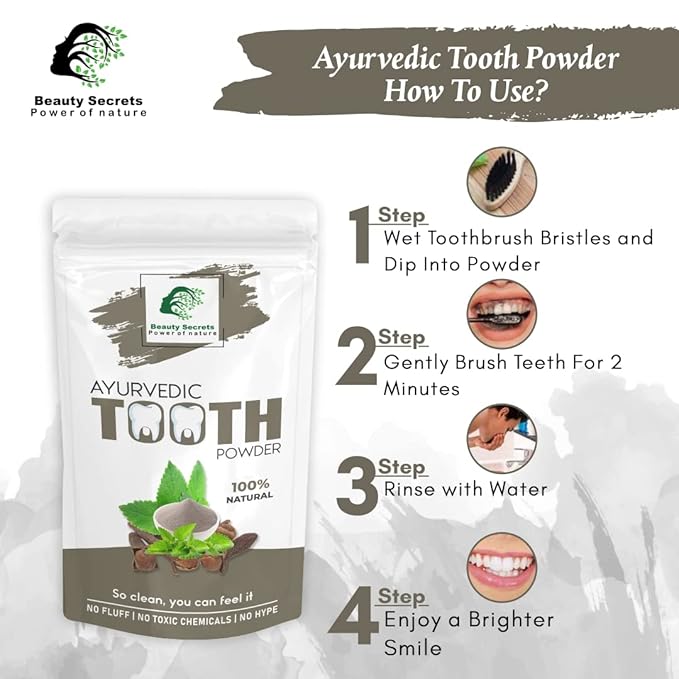 Beauty Secrets Ayurvedic Tooth Powder For Complete Oral Care - 50 gms