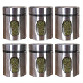 Femora Kitchen Storage Jars Steel Body With See Through Window Jar | 700 Ml | Pack of 6