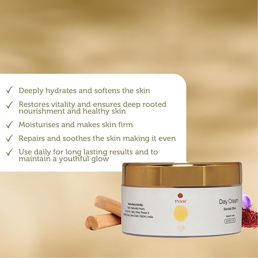 TVAM Skin Hydration Day Cream Sandalwood and Olive - 50 gms