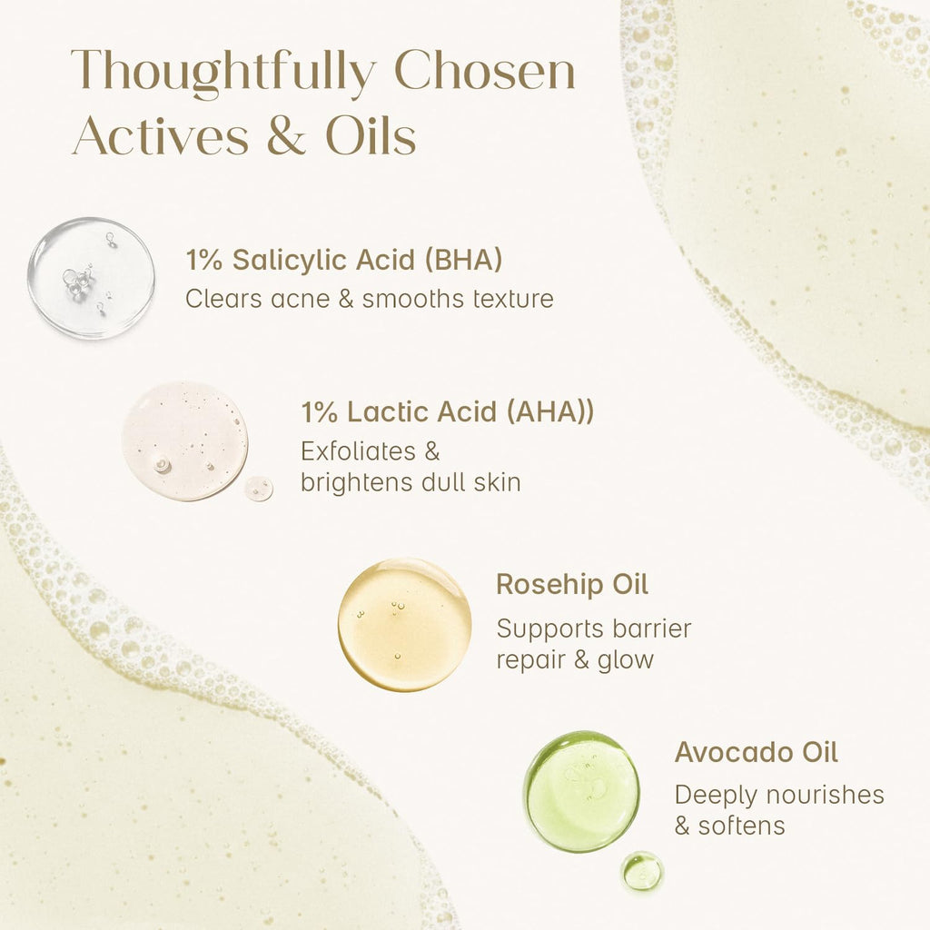 Seoulskin Exfoliating Shower Oil with 1% Salicylic Acid & 1% Lactic Acid | For Body Acne, Strawberry Skin, De-Tan | With Avocado & Rosehip Oil | Gentle Exfoliating Shower Gel | Oil-to-Foam Lather | Non-Drying | Korean Skincare | Shower Oil | 300 ml