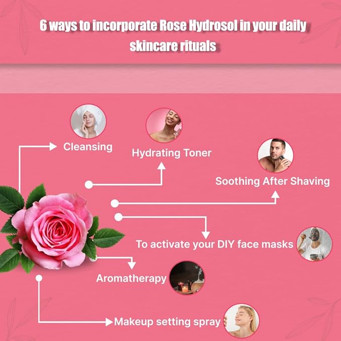 Vriksha Veda Rose Hydrosol Steam Distilled Rose Hydrosol For Face - 100 ml