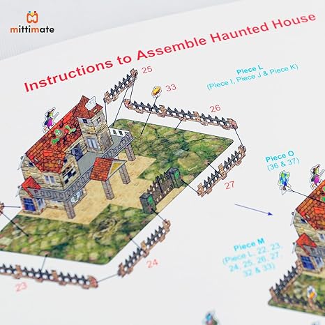 Mittimate Haunted House Model Construction Book for Kids Diy Craft Book for Children