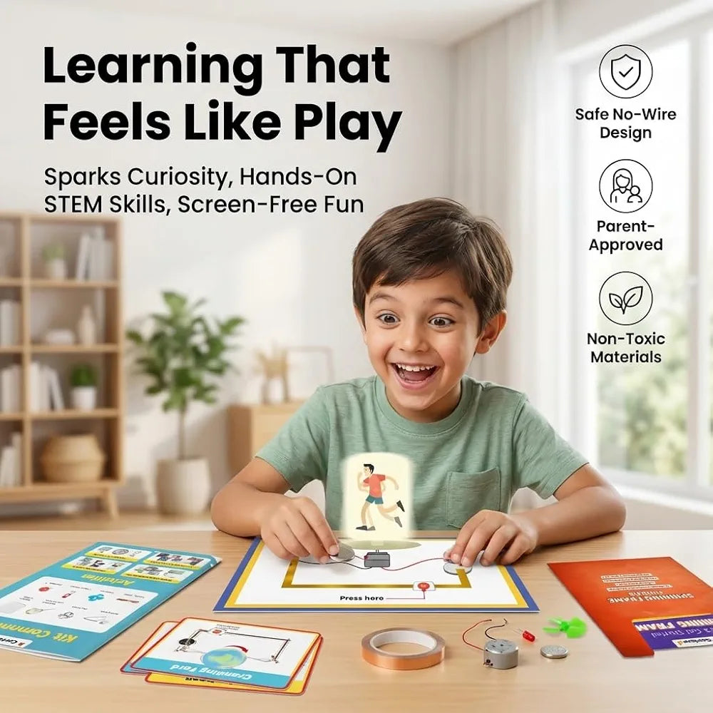 PW Junior Electric Science Kit for Kids 8–12, STEM Learning Toy with 25+ Safe DIY Circuit Experiments