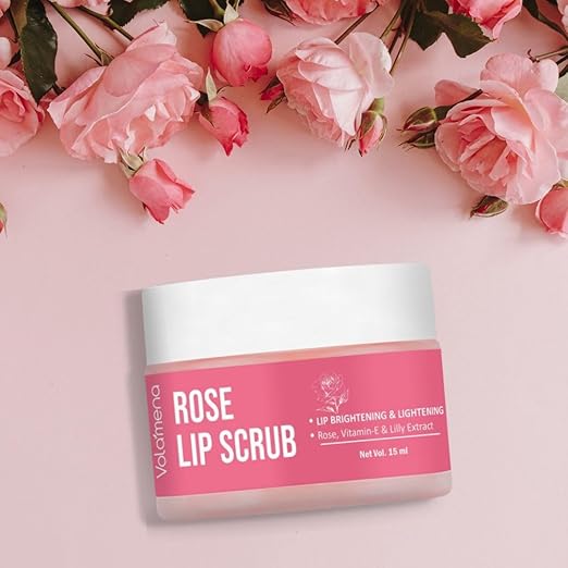 Volamena Rose & Vit-E Lip Scrub For Plumping Lips - 15 ml